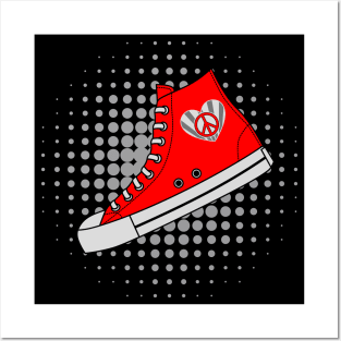 Red High Top Sneaker Posters and Art